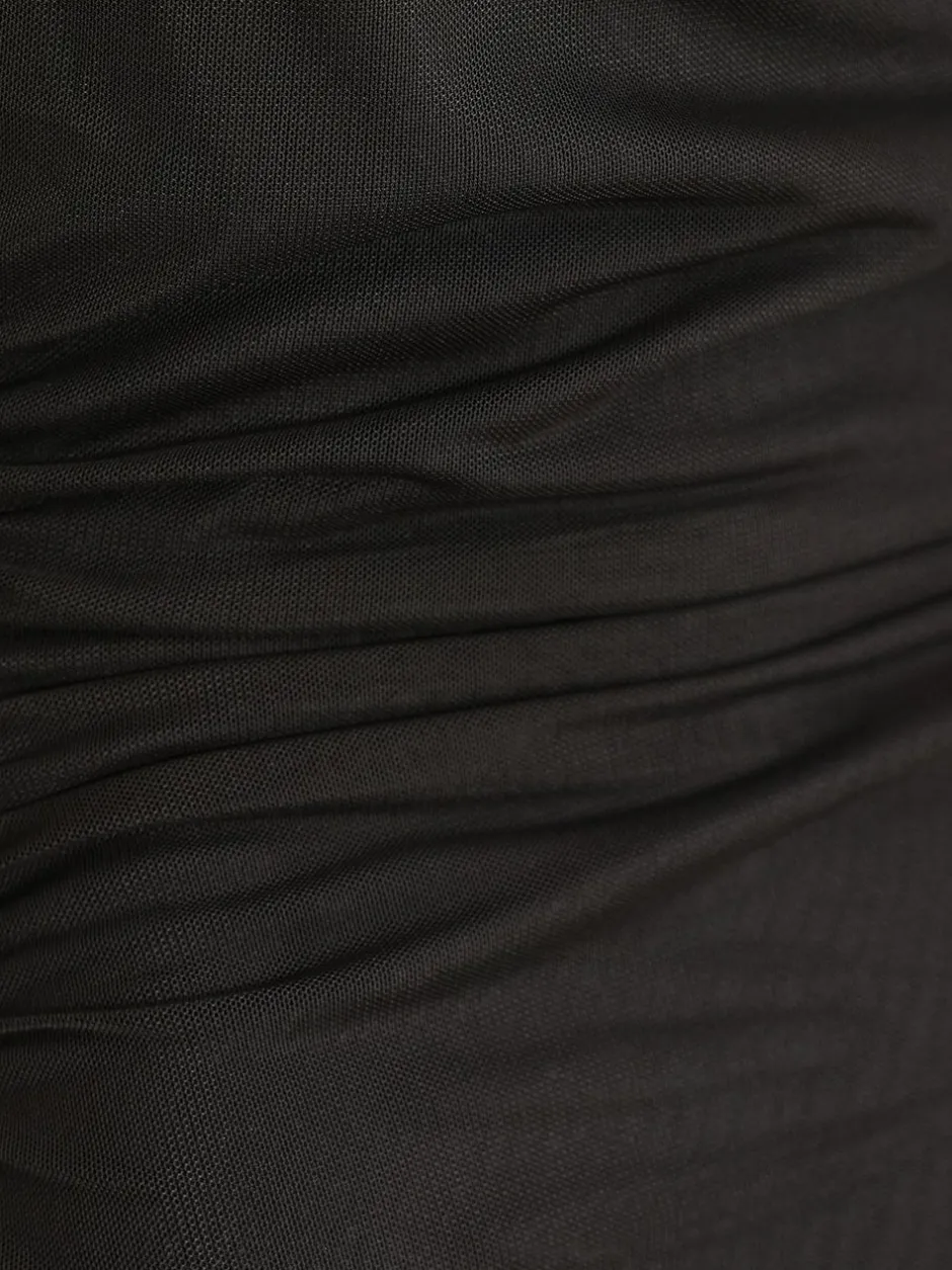 Quiz Mesh Buckle Detail Midi Dress Black Online