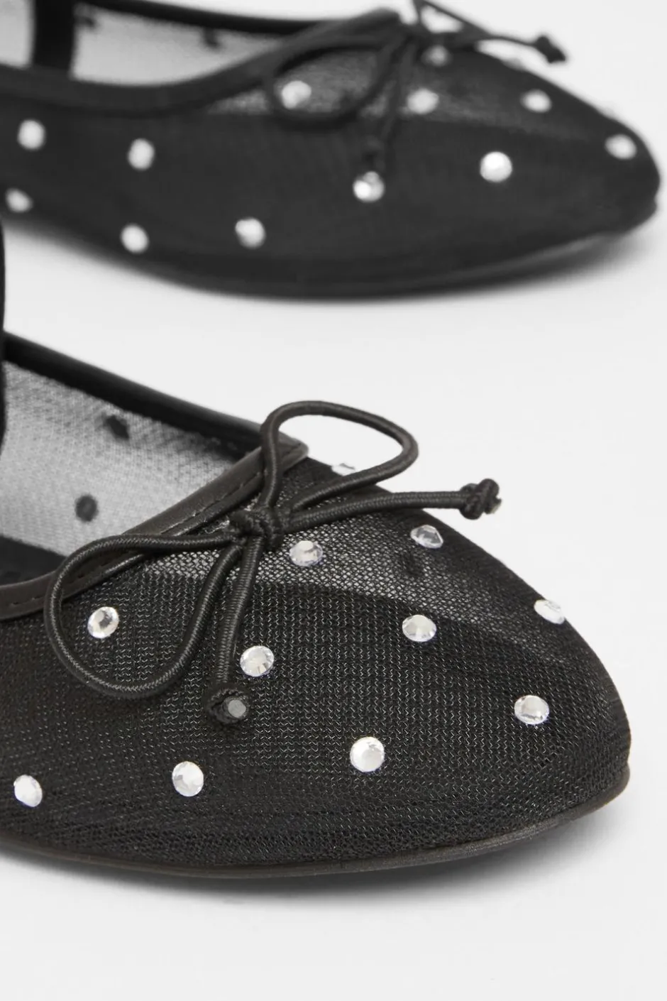 Quiz Mesh Diamante Bow Pumps Black Sale