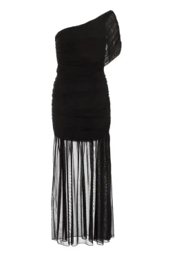 Quiz Black Mesh Drop Waist Midaxi Dress Best