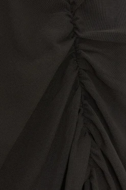 Quiz Mesh One Shoulder Midi Dress Black Discount
