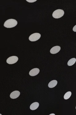 Quiz Black Mesh Polka Dot Bardot Midaxi Dress Sale