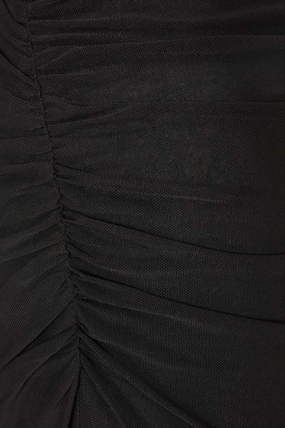 Quiz Mesh Ruched Midaxi Skirt Black