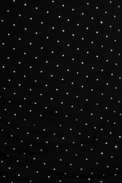 Quiz Mesh Stud Detail Top Black Hot