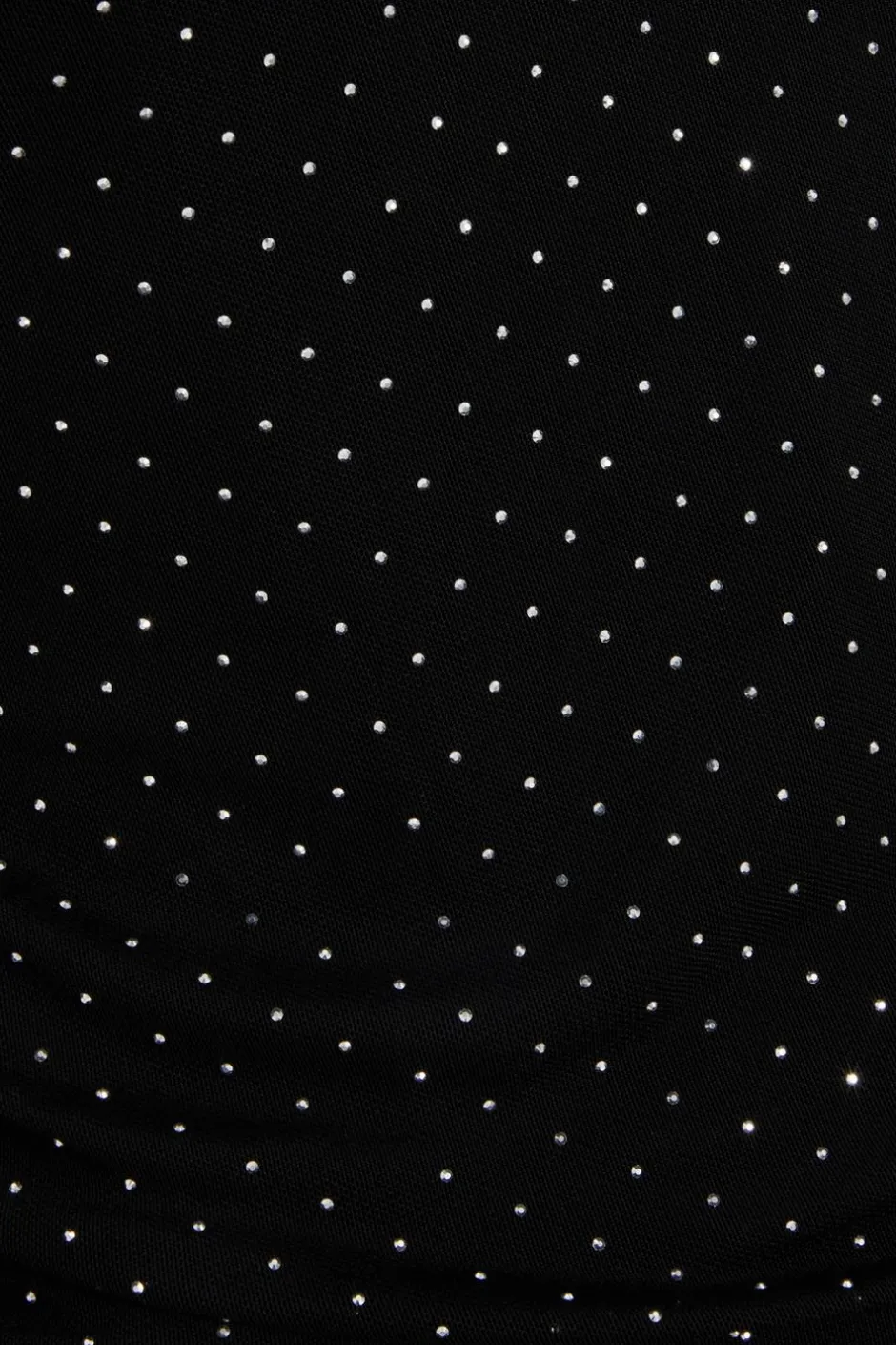 Quiz Mesh Stud Detail Top Black Hot