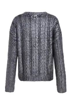 Quiz Black Metallic Cable Knit Jumper Best