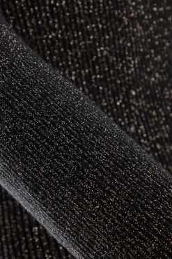 Quiz Metallic Glitter Jumper Black Discount