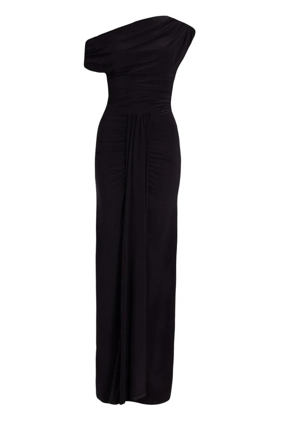 Quiz Off Shoulder Ruched Maxi Dress Black Sale