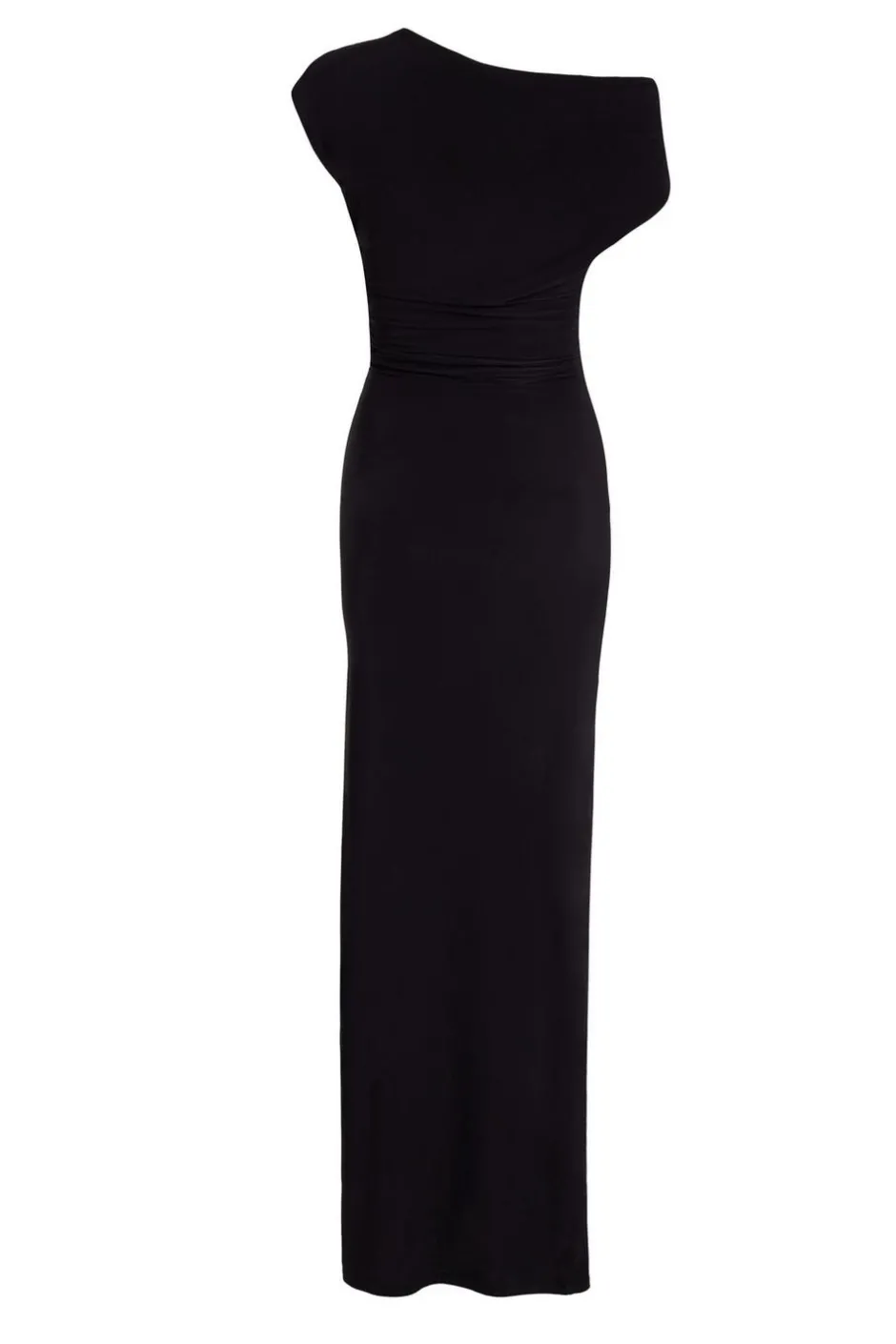 Quiz Off Shoulder Ruched Maxi Dress Black Sale