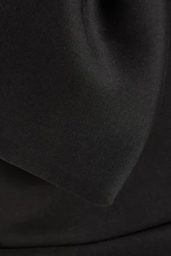 Quiz Black One Shoulder Bow Midi Dress New