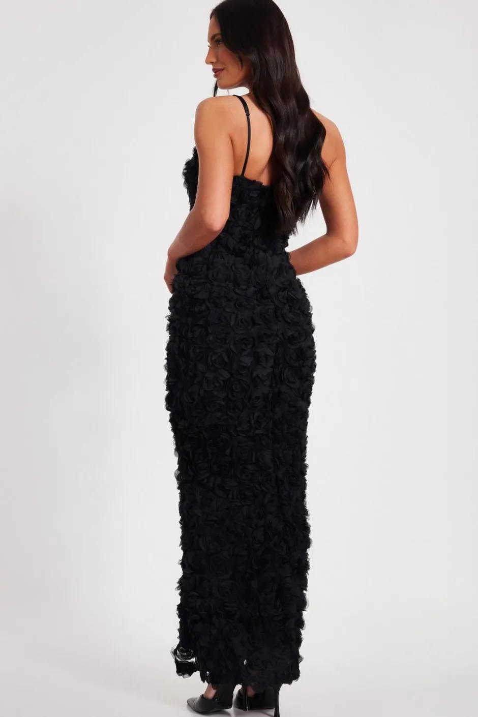 Quiz One Shoulder Floral Maxi Dress Black Best