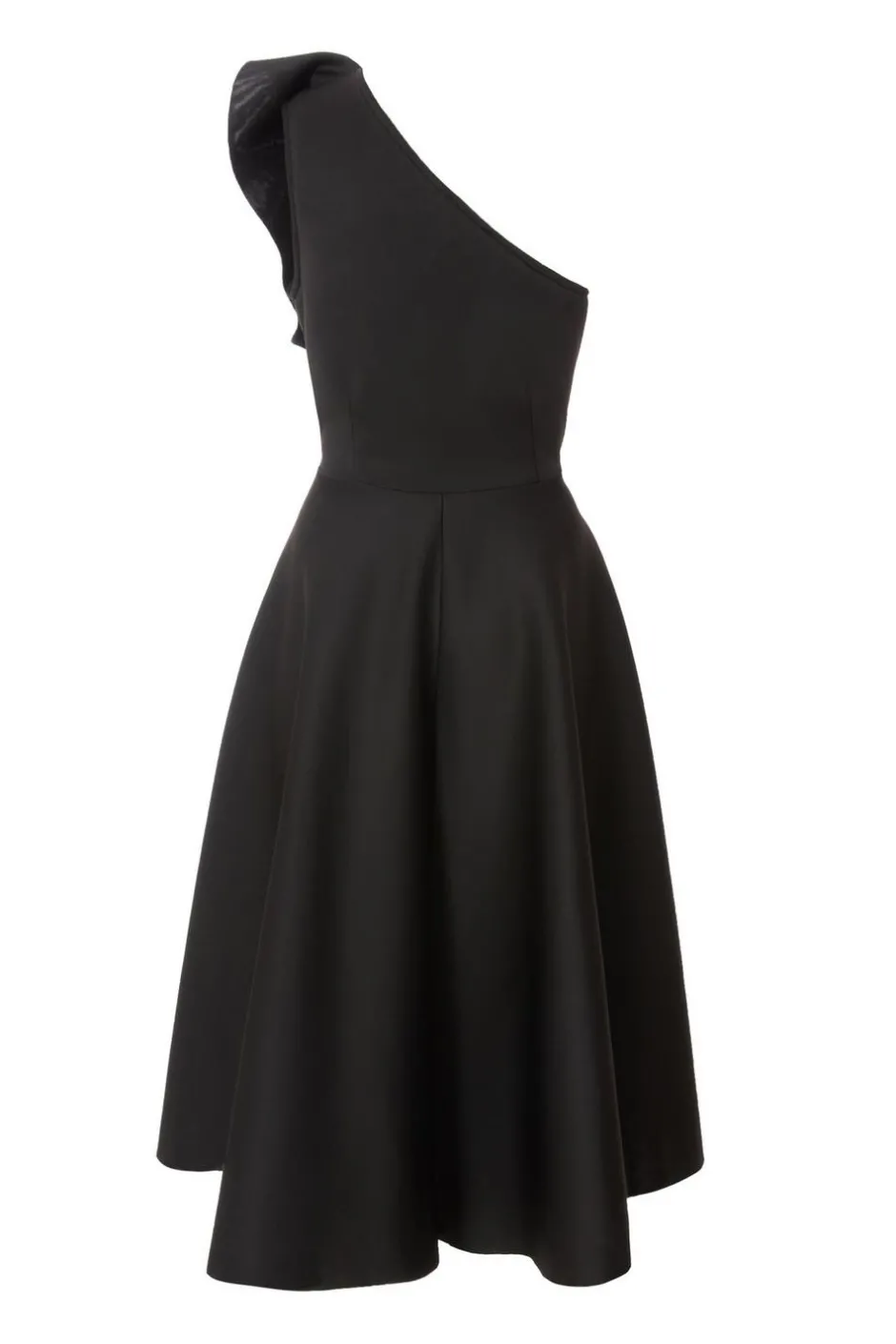 Quiz Black One Shoulder Frill Skater Dress