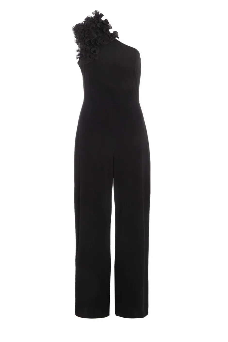 Quiz Black One Shoulder Palazzo Jumpsuit Sale