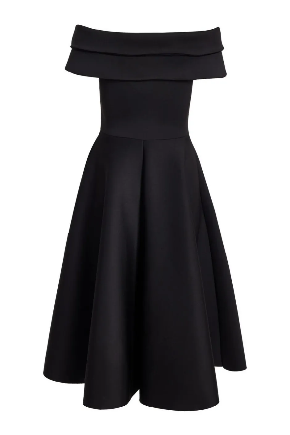 Quiz Pleated Bardot Midaxi Dress Black Hot