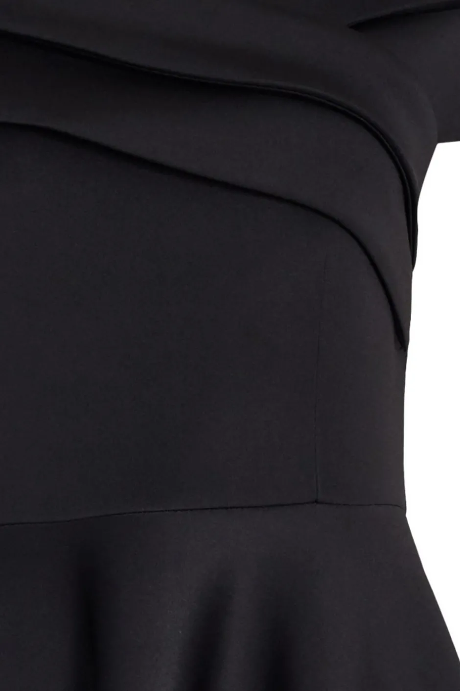 Quiz Pleated Bardot Midaxi Dress Black Hot
