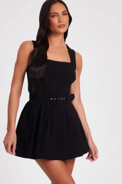 Quiz Black Pleated Skort Playsuit New