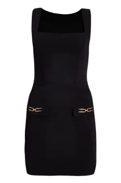 Quiz Black Pocket Detail Mini Dress Online