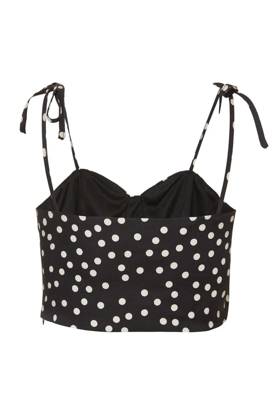 Quiz Black Polka Dot Crop Top New