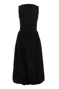 Quiz Black Puff Ball Midi Dress Online
