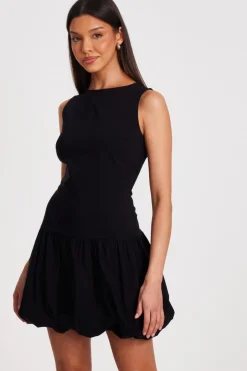 Quiz Black Puff Ball Skater Dress Discount
