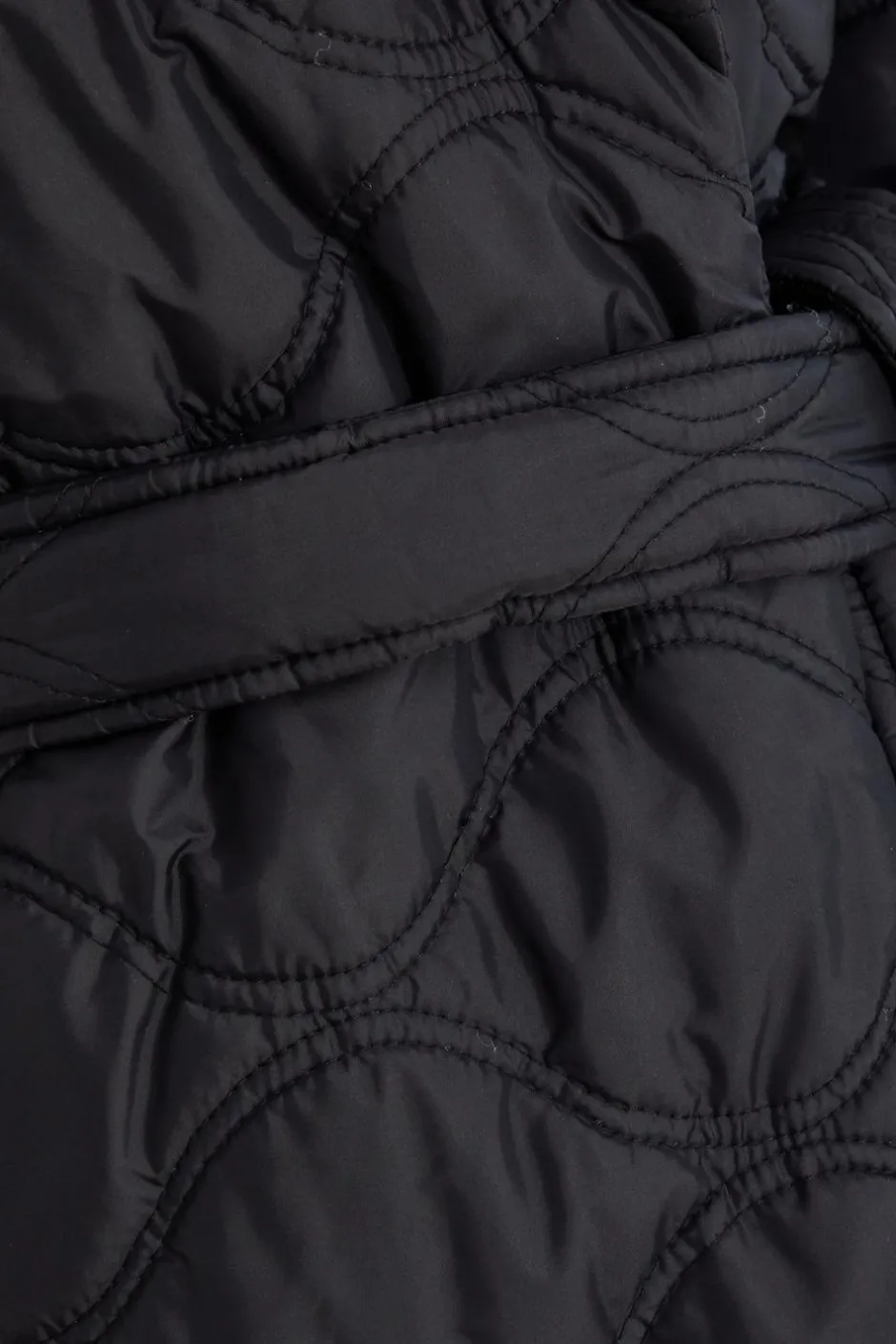 Quiz Quilted Long Line Coat Black Discount