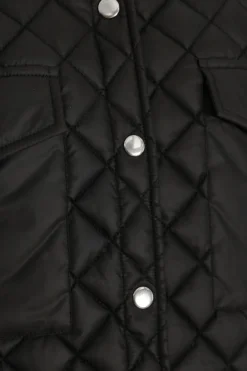 Quiz Quilted Shacket Black Outlet