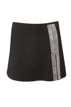 Quiz Black Rhinestone Embellished Skort