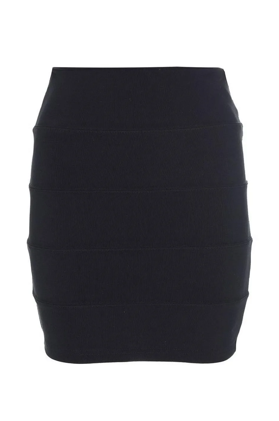 Quiz Black Ribbed Bodycon Skirt