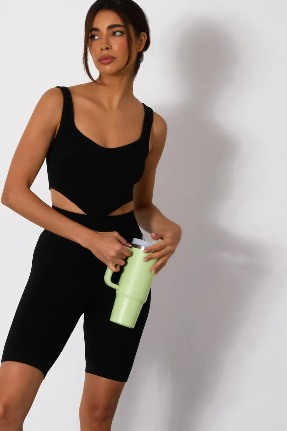 Quiz Black Ribbed Corset Top Discount