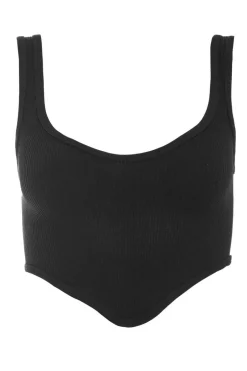 Quiz Black Ribbed Corset Top Discount
