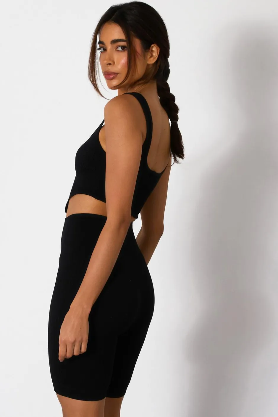 Quiz Black Ribbed Corset Top Discount