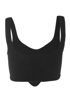 Quiz Black Ribbed Corset Top Discount