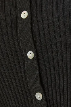 Quiz Black Ribbed Knit Cardigan Online