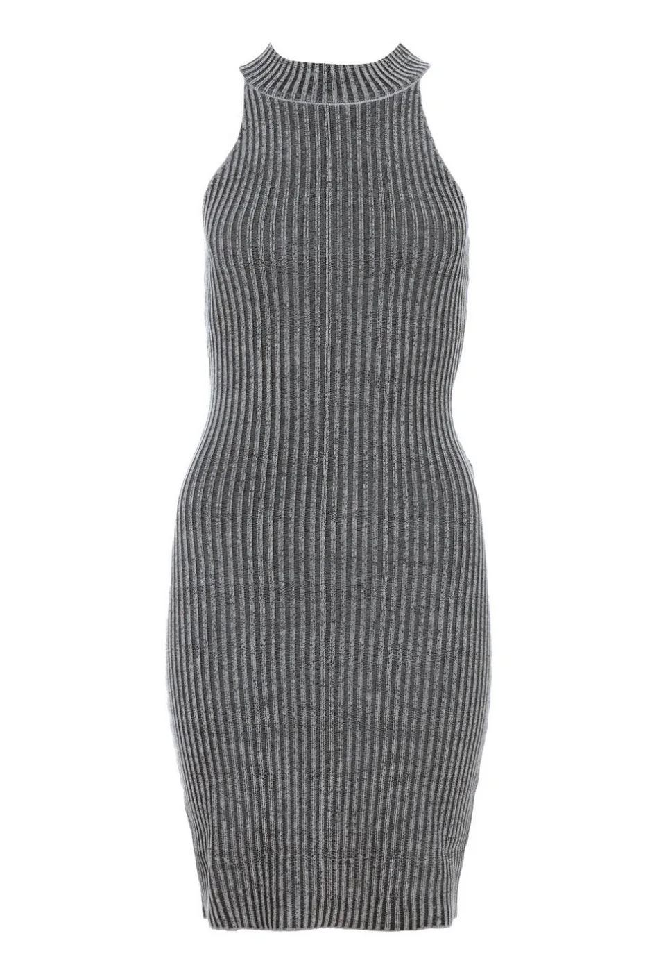 Quiz Black Ribbed Racer Mini Dress New