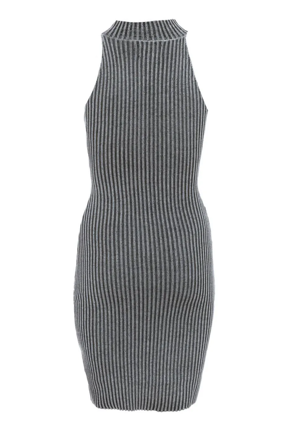 Quiz Black Ribbed Racer Mini Dress New