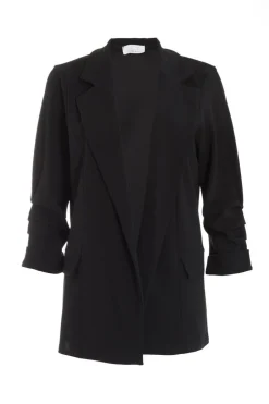 Quiz Ruched Sleeve Blazer Black Best