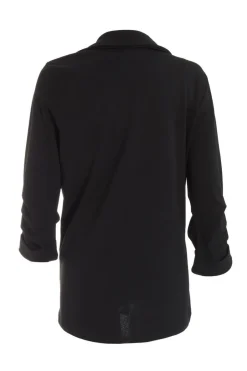 Quiz Ruched Sleeve Blazer Black Best