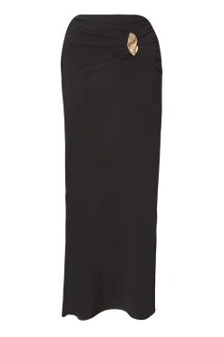 Quiz Black Ruched Waist Maxi Skirt Online