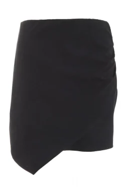 Quiz Black Ruched Wrap Mini Skirt Clearance