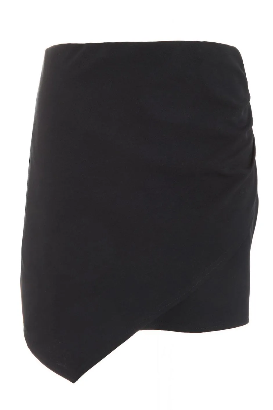 Quiz Black Ruched Wrap Mini Skirt Clearance