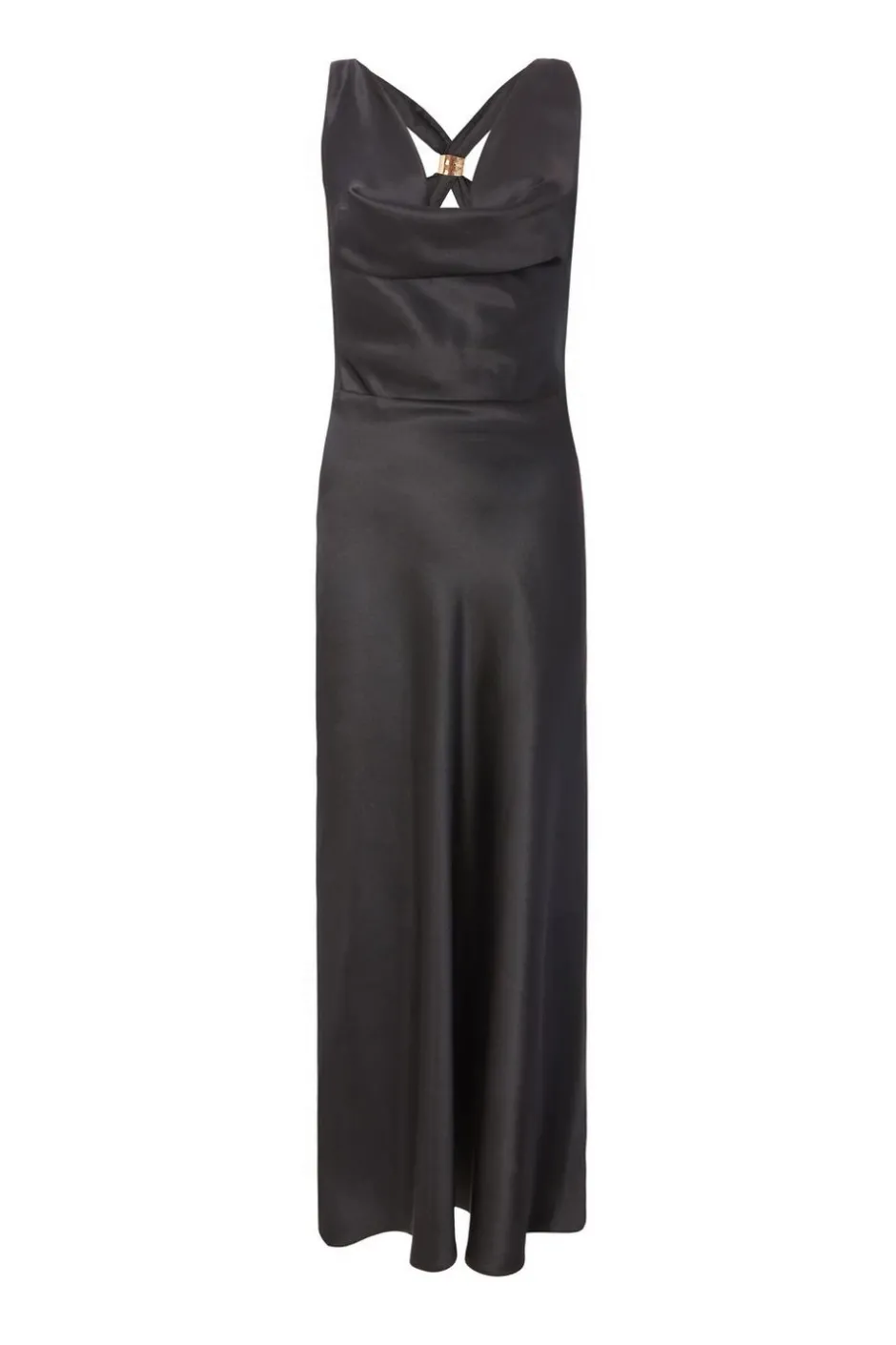 Quiz Black Satin Cowl Neck Midaxi Dress Clearance