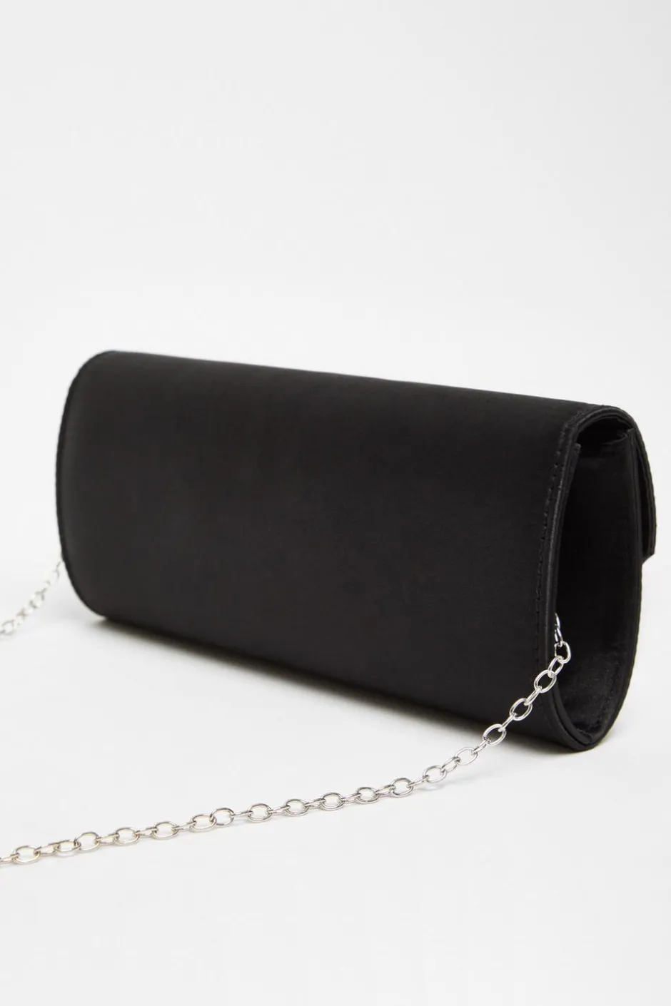 Quiz Black Satin Embellished Clutch Bag Clearance