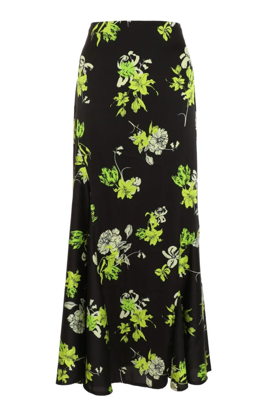 Quiz Black Satin Floral Midaxi Skirt Discount