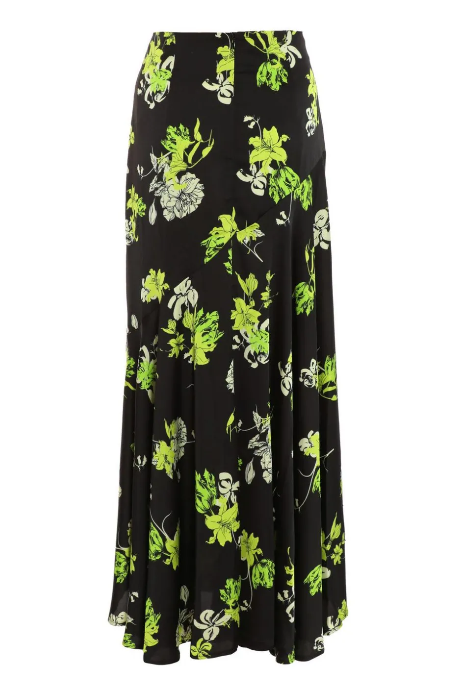 Quiz Black Satin Floral Midaxi Skirt Discount