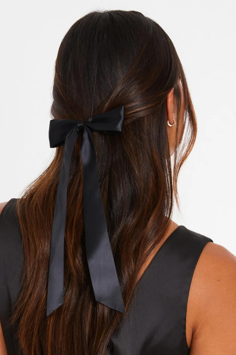 Quiz Satin Hair Bow Black Sale