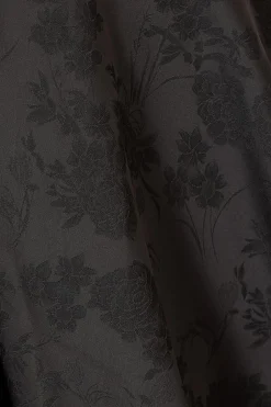 Quiz Satin Jacquard Mini Dress Black Clearance