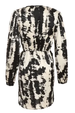 Quiz Black Satin Marble Print Wrap Dress Discount