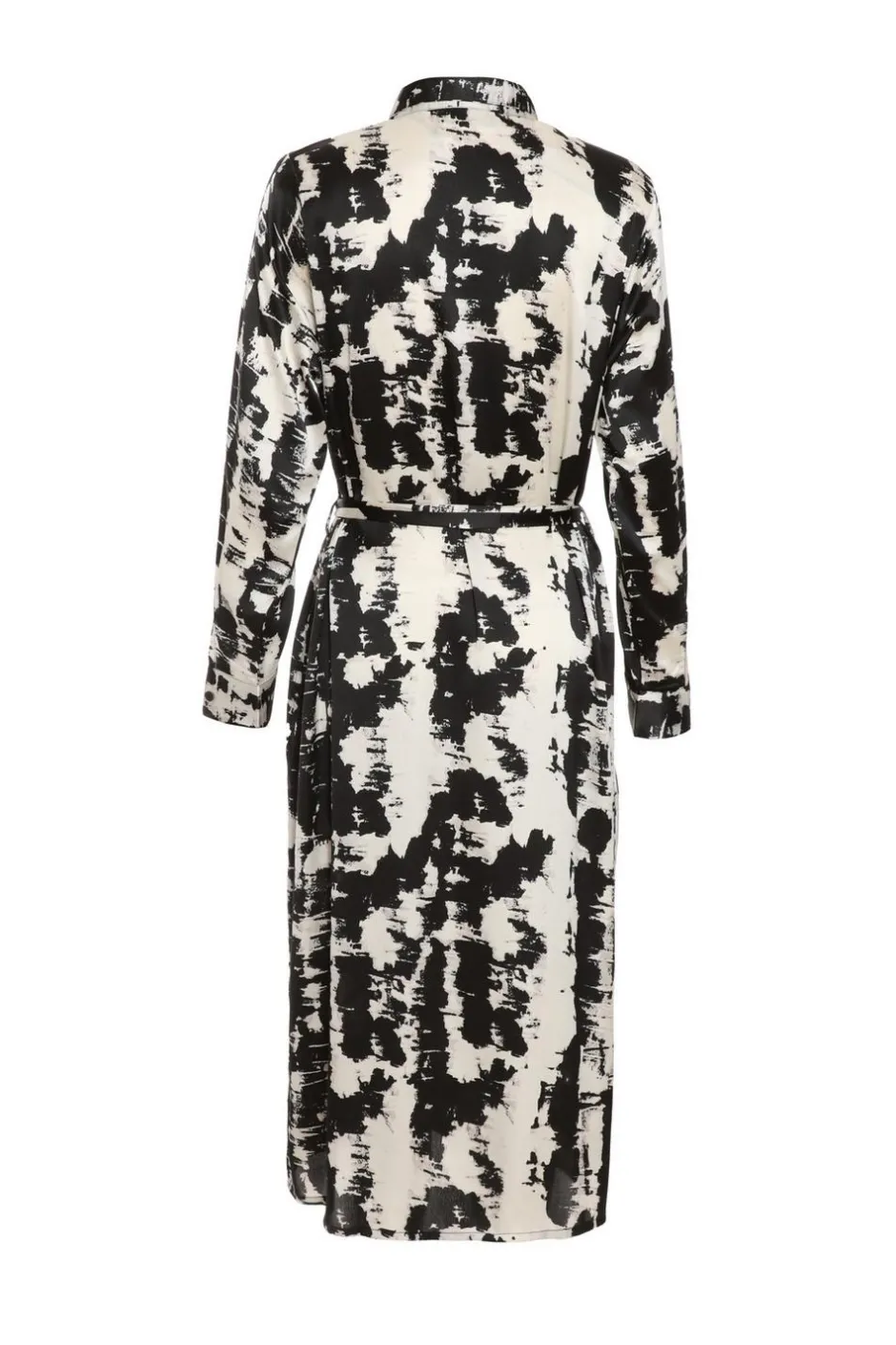 Quiz Black Satin Marble Print Shirt Dress Clearance