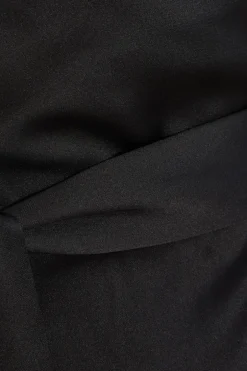 Quiz Black Satin Wrap Midaxi Dress Outlet