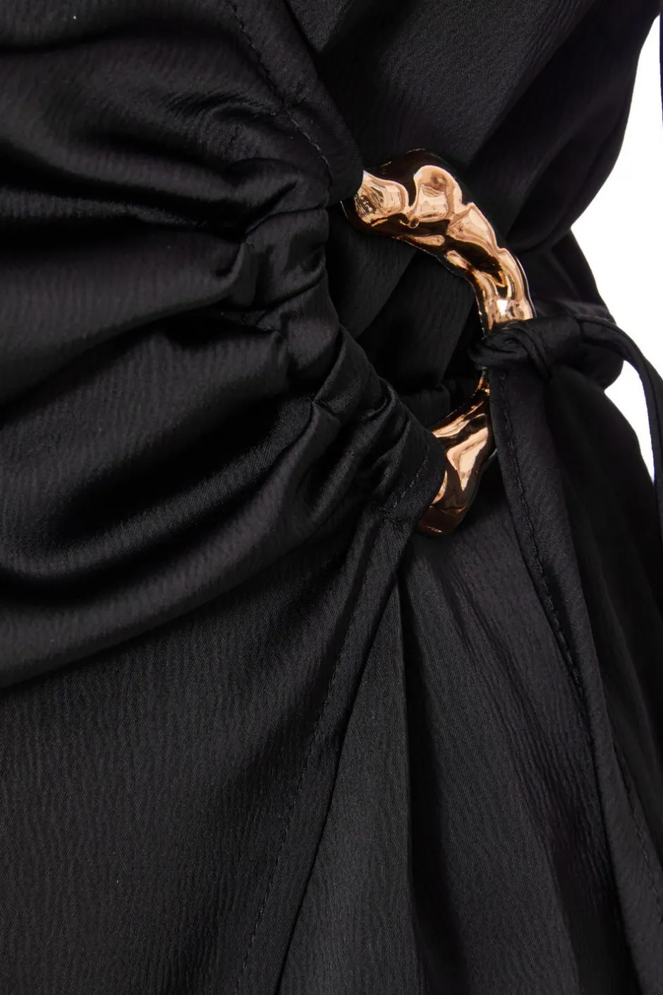 Quiz Black Satin Wrap Playsuit Sale