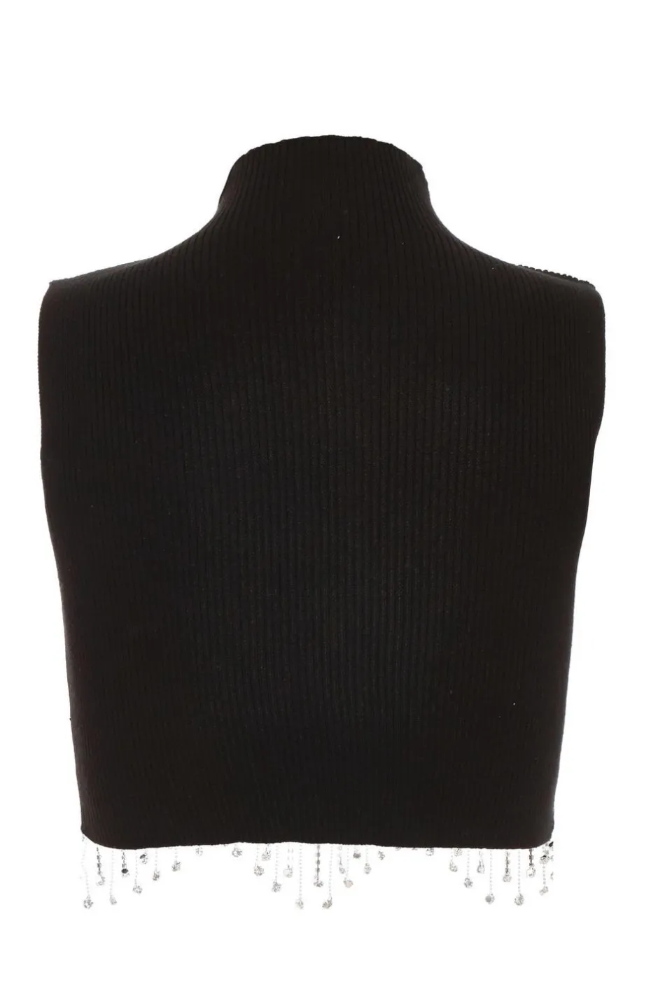 Quiz Black Scalloped Embellished Sleeveless Top New